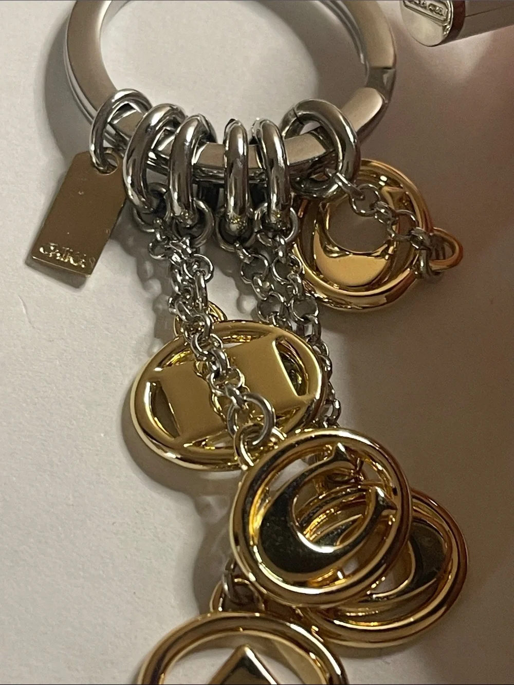 Coach Gold and Silver Letter Charm Keyring and Coach Pen